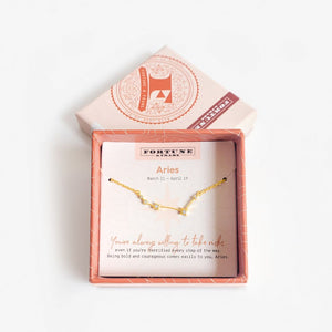 Zodiac Constellation Pendant (Aries) - Gold